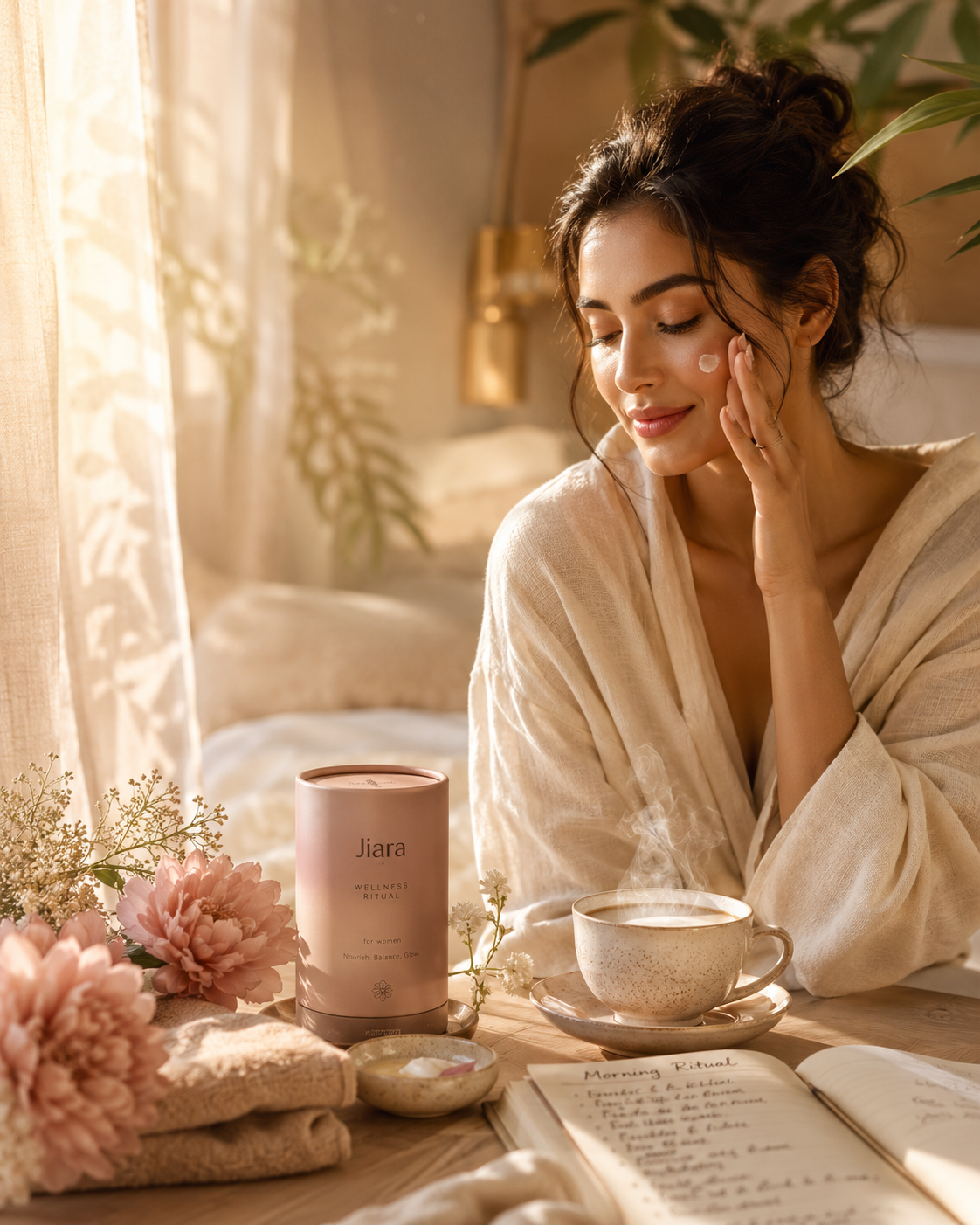 Luxury AI-generated skincare brand image created using PromptifyPro prompts